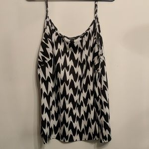 Two silky camis black and white print - XXL